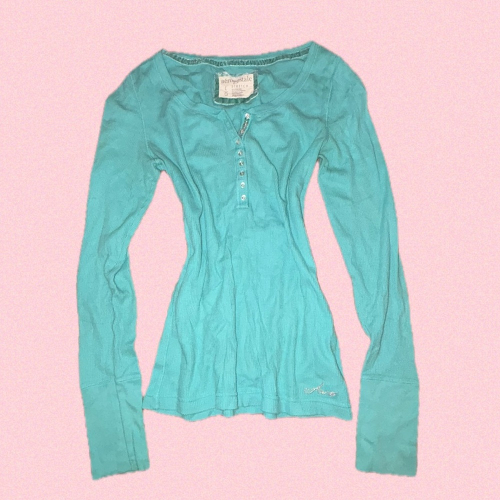 Aeropostale Turquoise Long Sleeve Tee